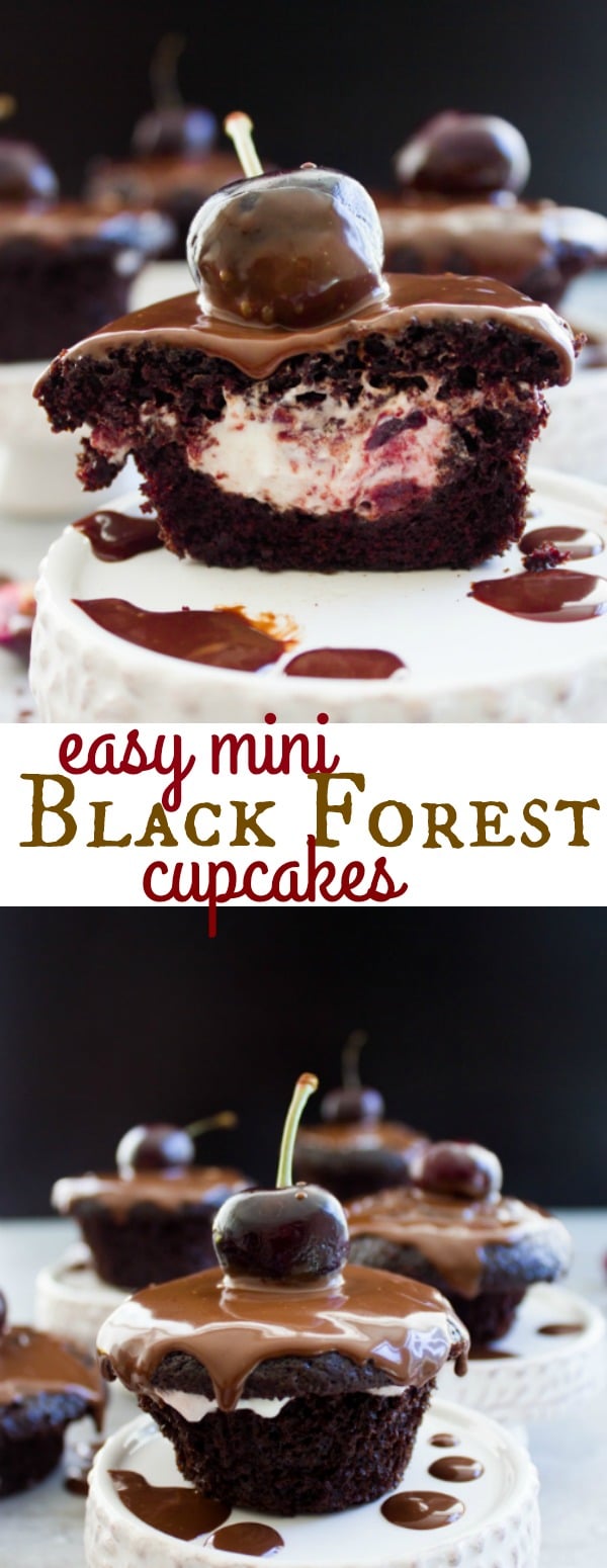 Black Forest Cupcakes - an easy, bite-sized dessert | Two Purple Figs