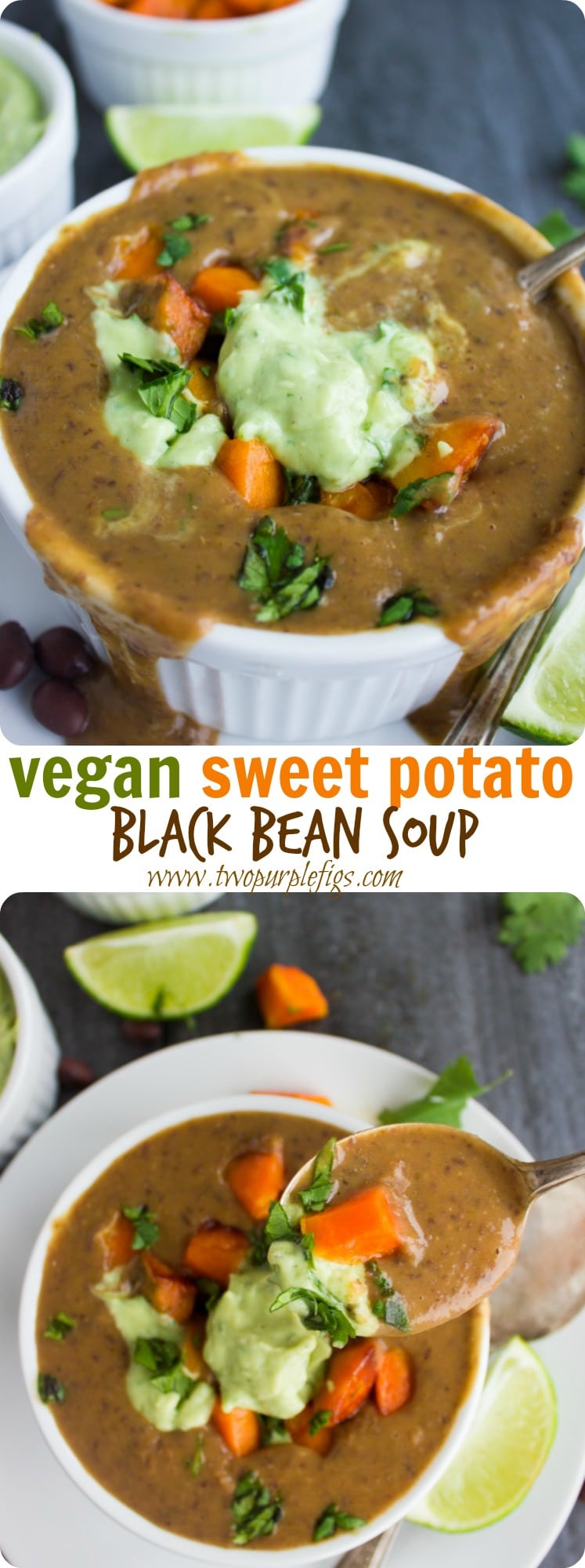 Sweet Potato Black Bean Soup • Two Purple Figs