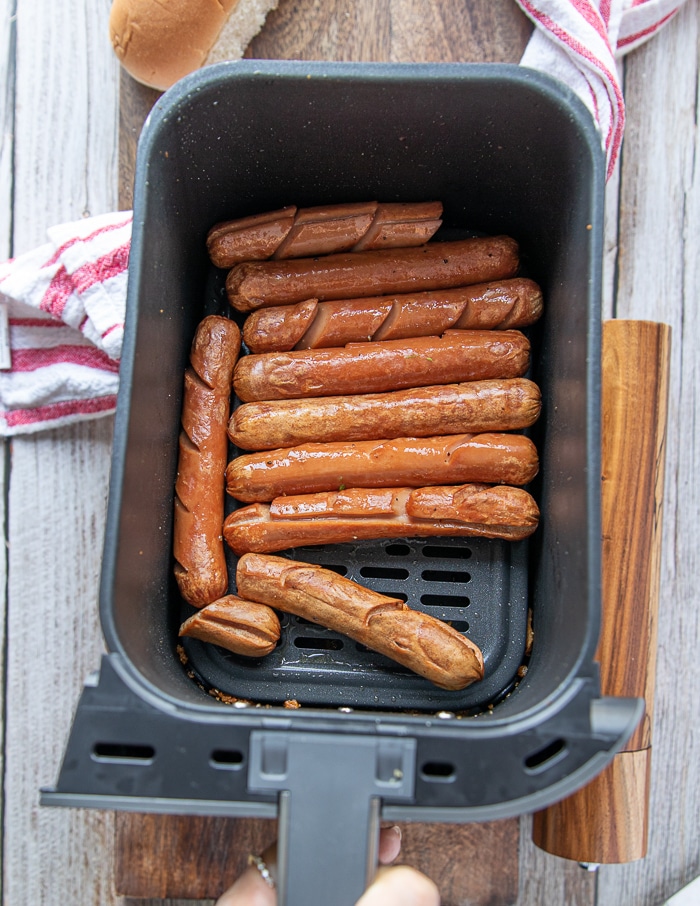 Air Fryer Hot Dogs - Katie's Cucina