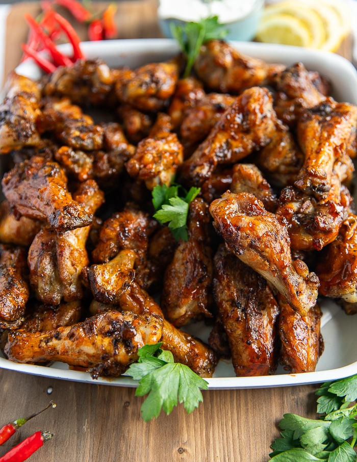 Grilled Chicken Wings • Wings + 2 Sauces {Video} • Two Purple Figs