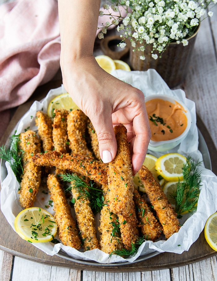 Fish Fingers • Better Than Frozen! Baked/Air Fryer Option {+Video} • Two  Purple Figs
